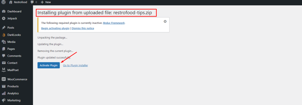 Install Restrofood Tips Addons