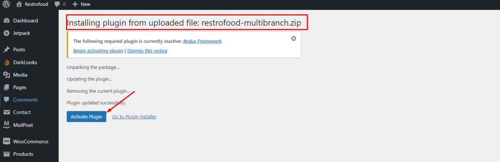 How To Install Restrofood Multi Branch Addon