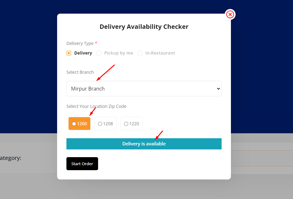 Delivery Availability Location Check System