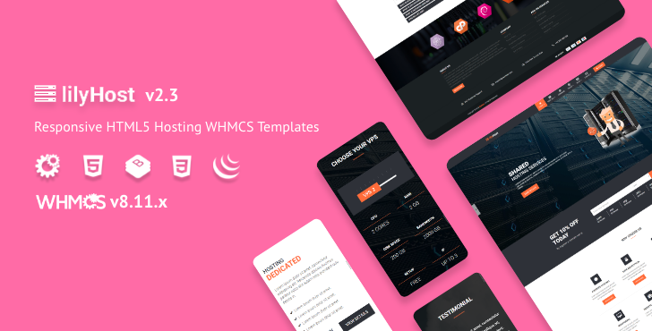 lilyHost wordpress web hosting theme WHMCS Templates