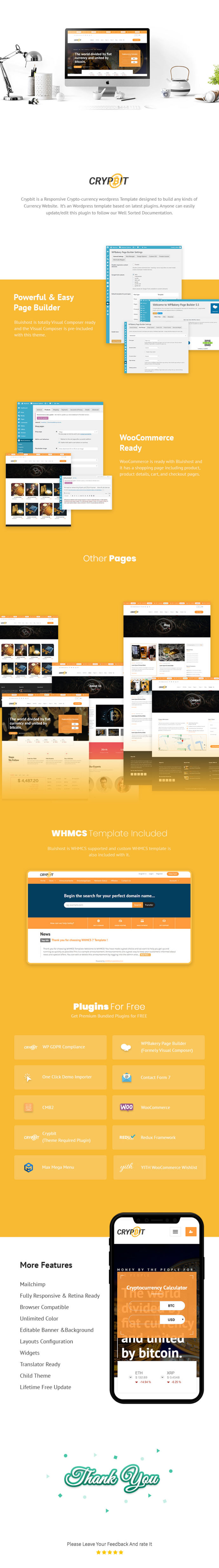 CrypBit - Bitcoin Cryptocurrency WordPress Theme With WHMCS
