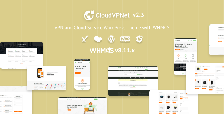 CloudVPNet | Multipurpose VPN and Cloud Service WordPress Theme with WHMCS