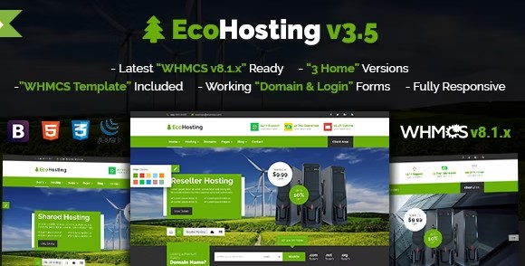 EcoHosting-Responsive HTML5 Hosting and WHMCS Template