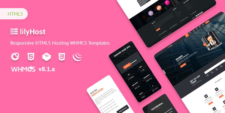 lilyHost-Responsive HTML5 Hosting WHMCS Templates