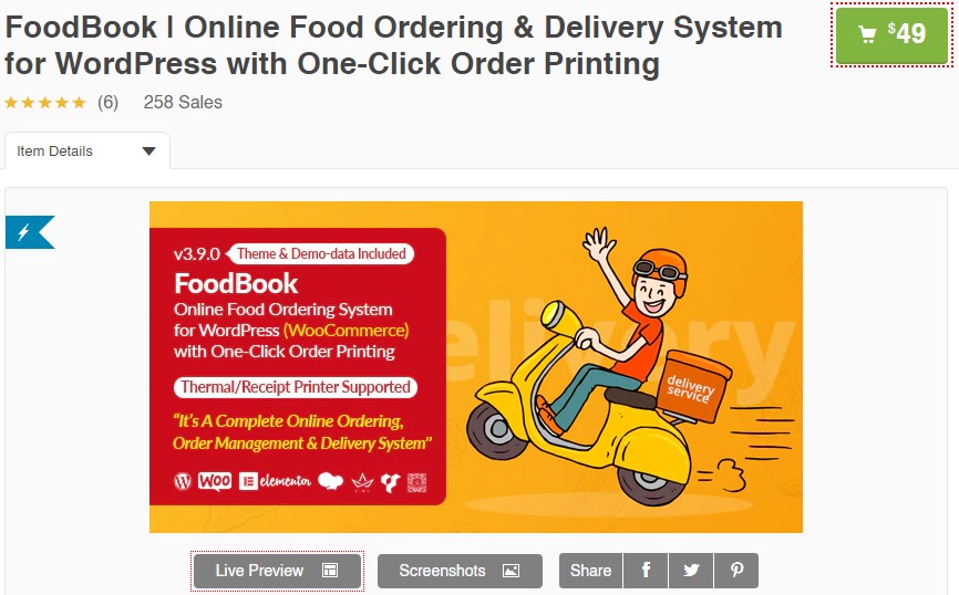 Online Food Ordering & Delivery System for WordPre