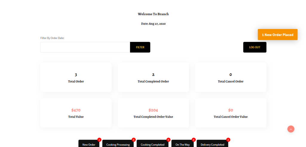 New Order Pop-up Notifications