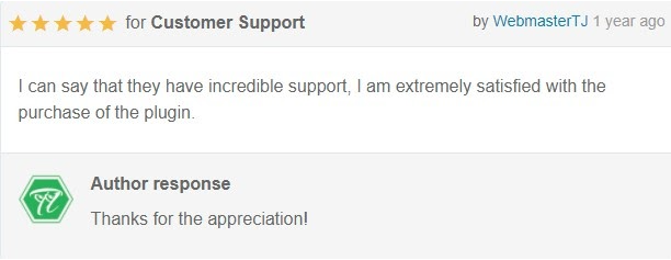 Feedback from WebmasterTJ: