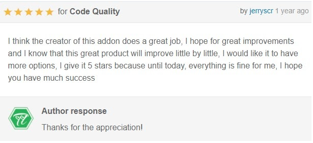 Feedback from Jerryscr: