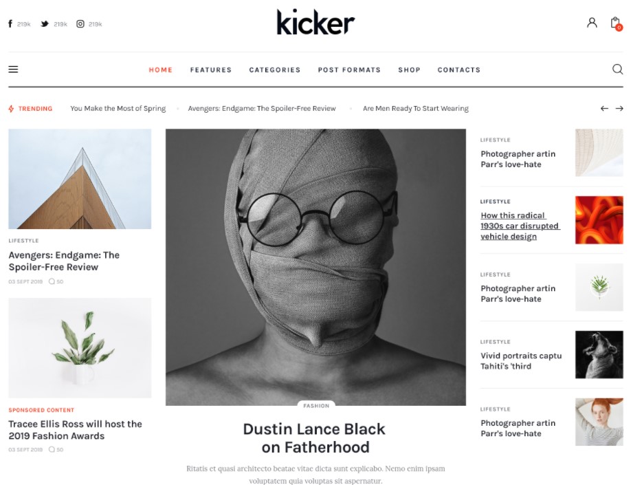 Kicker-multipurpose-blog-magazine-WordPress-theme