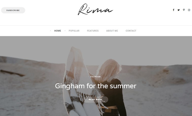 Rima-WordPress-blogging-theme
