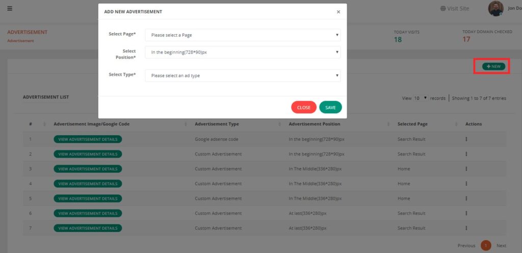 Advertisement Setup WhoisBooks Domain Whois Lookup PHP Script