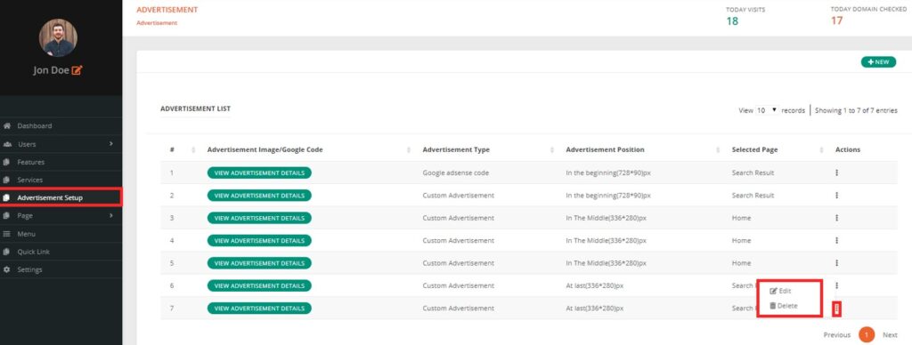 Advertisement Setup WhoisBooks Domain Whois Lookup PHP Script