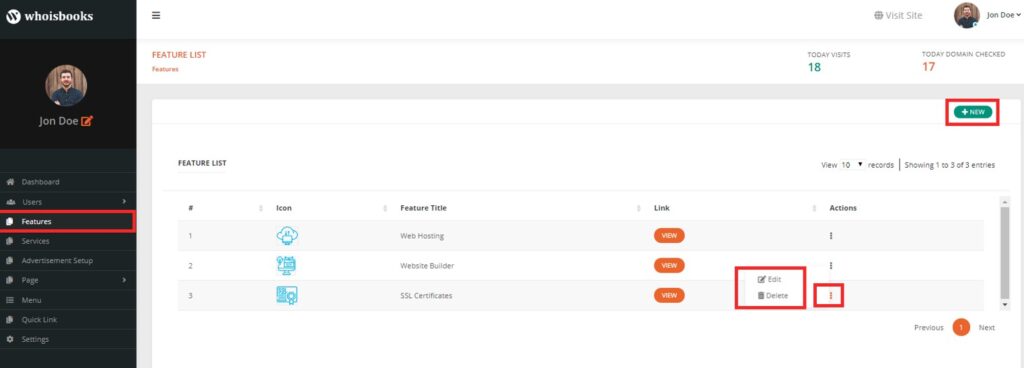 Features WhoisBooks Domain Whois Lookup PHP Script