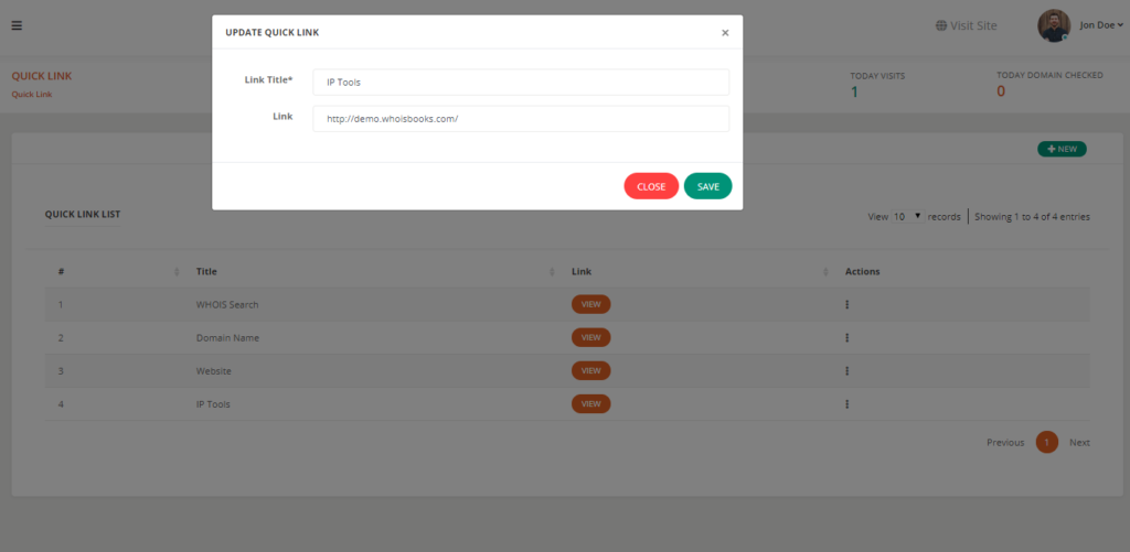 Quick Link WhoisBooks Domain Whois Lookup PHP Script