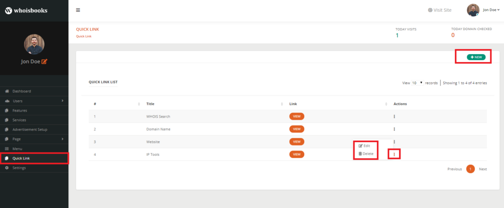 Quick Link WhoisBooks Domain Whois Lookup PHP Script