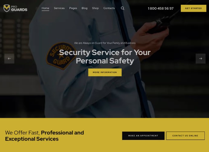 ProGuards – Safety Body Guard & Security WordPress Theme
