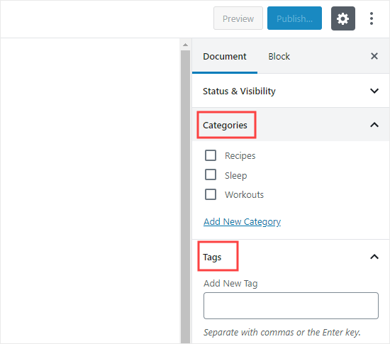 adding-categories-and-tags-in-WordPress