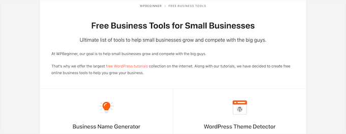 business-tools-page-example