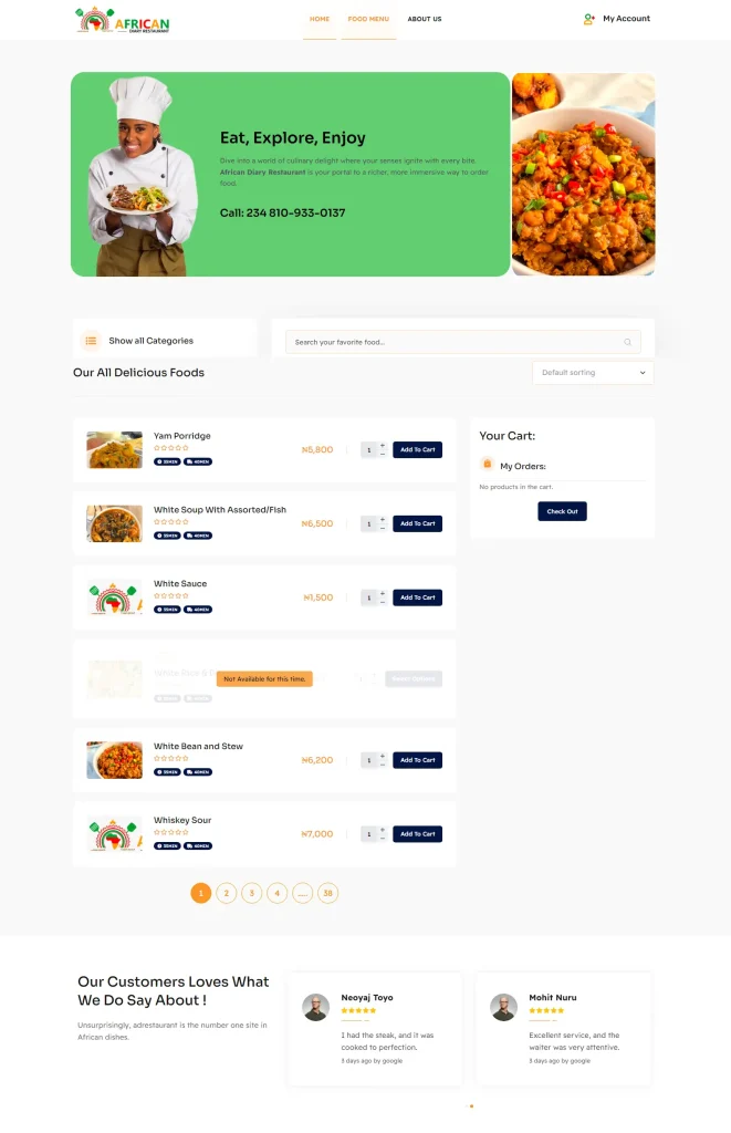 Restaurant Website Design