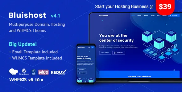 Bluishost  Responsive Cloud & Web Hosting Themes with WHMCS Integration