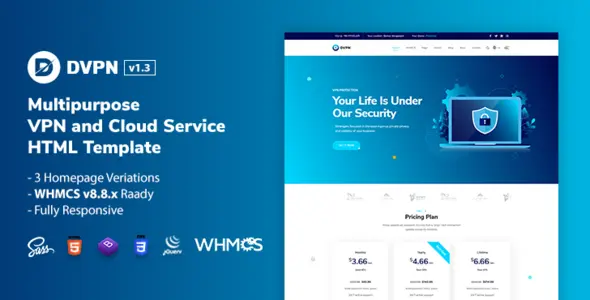 DVPN  Multipurpose VPN and Cloud Service HTML Template