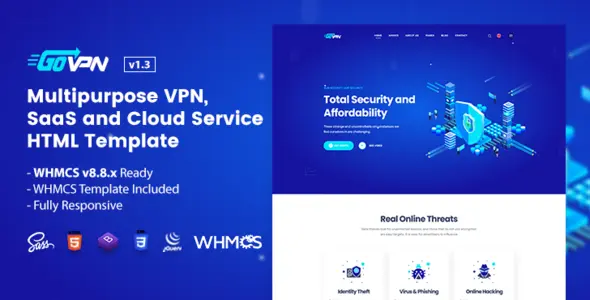 GOVPN  Responsive VPN and SaaS Website Template