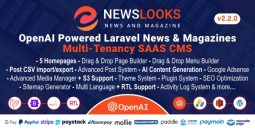 NewsLooks SAAS - OpenAI-Powered News & Magazines Multi-Tenancy SAAS CMS